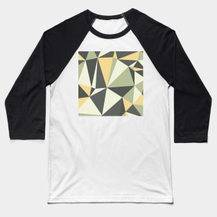 Modern Geometric Grey, Yellow and Olive Baseball T-Shirt